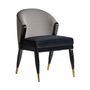 Chaises - Chaise en velours noir en 55x68x84 cm - VICAL