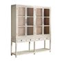 Armoires - Vitrine en bois d´orme blanc cassé  en 200x45x225 cm - VICAL