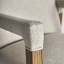 Chairs - Cream linen chair in 60x65x85 cm - VICAL