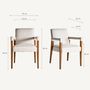 Chairs - Cream linen chair in 60x65x85 cm - VICAL