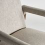 Chairs - Cream linen chair in 60x65x85 cm - VICAL