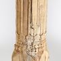 Decorative objects - Column in aged beige teak wood in 23x23x155 cm - VICAL