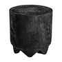 Autres tables - Table basse en bois de suar carbonisé noir vieilli en 50x50x50 cm - VICAL