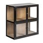 Armoires - Vitrine modulable en bois de pin recyclé noir  en 85x40x85 cm - VICAL