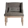 Fauteuils - Fauteuil en bois de mangue gris en 64x63x75 cm - VICAL