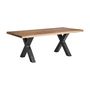 Dining Tables - Black mango wood living room table in 200x95x77 cm - VICAL