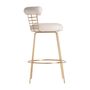 Stools - Off-white brass stool in 60x54x98 cm - VICAL