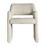 Chairs - Off-white looped cotton chair in 58x56x79 cm - VICAL