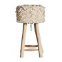 Stools - Cream cotton stool in 40x40x70 cm - VICAL