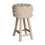 Stools - Cream cotton stool in 40x40x70 cm - VICAL