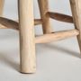 Stools - Cream cotton stool in 40x40x70 cm - VICAL