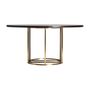 Tables Salle à Manger - Table salon en acier marron en 150x150x75 cm - VICAL