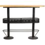 Dining Tables - Industrial standing table in mango wood and iron, 100 cm height - JP2B DECORATION