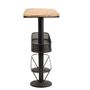 Dining Tables - Industrial standing table in mango wood and iron, 100 cm height - JP2B DECORATION