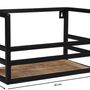 Shelves - Wall shelf wood and iron, 1 shelf, industrial style, 70 cm - JP2B DECORATION