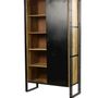 Etagères - Armoire industrielle bois et fer, porte coulissante, 4 étagères, 190 cm - JP2B DECORATION