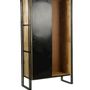 Etagères - Armoire industrielle bois et fer, porte coulissante, 4 étagères, 190 cm - JP2B DECORATION