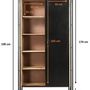Etagères - Armoire industrielle bois et fer, porte coulissante, 4 étagères, 190 cm - JP2B DECORATION