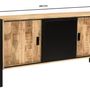 Buffets - Buffet industriel bois et fer, porte coulissante, 180 cm - JP2B DECORATION