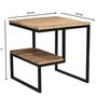 Tables basses - Bout de canapé industriel en bois de manguier et fer, 50x50 cm - JP2B DECORATION