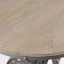 Dining Tables - Industrial pedestal table ø60 in mango wood and metal, adjustable height - JP2B DECORATION