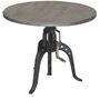Dining Tables - Industrial pedestal table ø90 in mango wood and metal, adjustable height - JP2B DECORATION