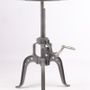 Dining Tables - Industrial pedestal table ø90 in mango wood and metal, adjustable height - JP2B DECORATION