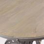 Dining Tables - Industrial pedestal table ø90 in mango wood and metal, adjustable height - JP2B DECORATION