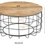 Tables basses - Table basse industrielle en bois de manguier et fer, 90x90 cm - JP2B DECORATION