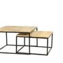 Tables basses - Table basse industrielle en bois de manguier et fer, 90x90 cm - JP2B DECORATION