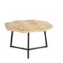 Coffee tables - Octagonal coffee table in mango wood and iron, 65x65 cm, industrial style - JP2B DECORATION