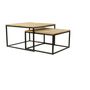 Coffee tables - Set of 2 industrial side tables in mango wood and iron - JP2B DECORATION