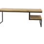 Tables basses - Table basse industrielle en bois de manguier et fer, 120x55 cm, 1 étagère - JP2B DECORATION