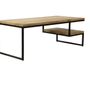 Tables basses - Table basse industrielle en bois de manguier et fer, 120x55 cm, 1 étagère - JP2B DECORATION