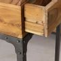 Desks - Industrial desk in recycled acacia wood and iron, 3 drawers, 3 shelves - JP2B DECORATION