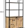 Shelves - Industrial bookshelf in mango wood and iron, 4 shelves, 160 cm - JP2B DECORATION