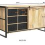 Buffets - Bas de buffet bois et fer, porte coulissante, 6 tiroirs - JP2B DECORATION