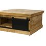 Coffee tables - Industrial coffee table in wood and iron, 90x90 cm, sliding door, 4 drawers - JP2B DECORATION