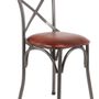 Chaises de jardin - Chaise de bistrot industrielle en cuir de chèvre et métal, 88 cm - JP2B DECORATION