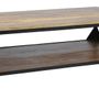 Tables basses - Table basse industrielle en bois de manguier et métal, 140 cm - JP2B DECORATION