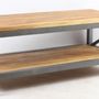Tables basses - Table basse industrielle en bois d'acacia et métal, 120 cm - JP2B DECORATION