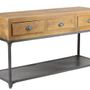 Console table - Large industrial console in mango wood and metal, 3 drawers, 1 shelf - JP2B DECORATION