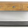 Console table - Large industrial console in mango wood and metal, 3 drawers, 1 shelf - JP2B DECORATION