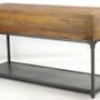 Console table - Large industrial console in mango wood and metal, 3 drawers, 1 shelf - JP2B DECORATION