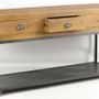 Console table - Large industrial console in mango wood and metal, 3 drawers, 1 shelf - JP2B DECORATION