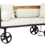 Sofas for hospitalities & contracts - Industrial Railway sofa in mango wood and metal, on wheels - JP2B DECORATION