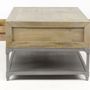 Coffee tables - Small industrial coffee table in mango wood and metal, 4 drawers, 1 shelf - JP2B DECORATION