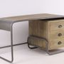 Desks - Children's desk in recycled wood and metal, 3 drawers, 125 cm - JP2B DECORATION