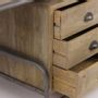 Desks - Children's desk in recycled wood and metal, 3 drawers, 125 cm - JP2B DECORATION