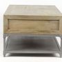 Coffee tables - Small industrial coffee table in mango wood and metal, 4 drawers, 1 shelf - JP2B DECORATION